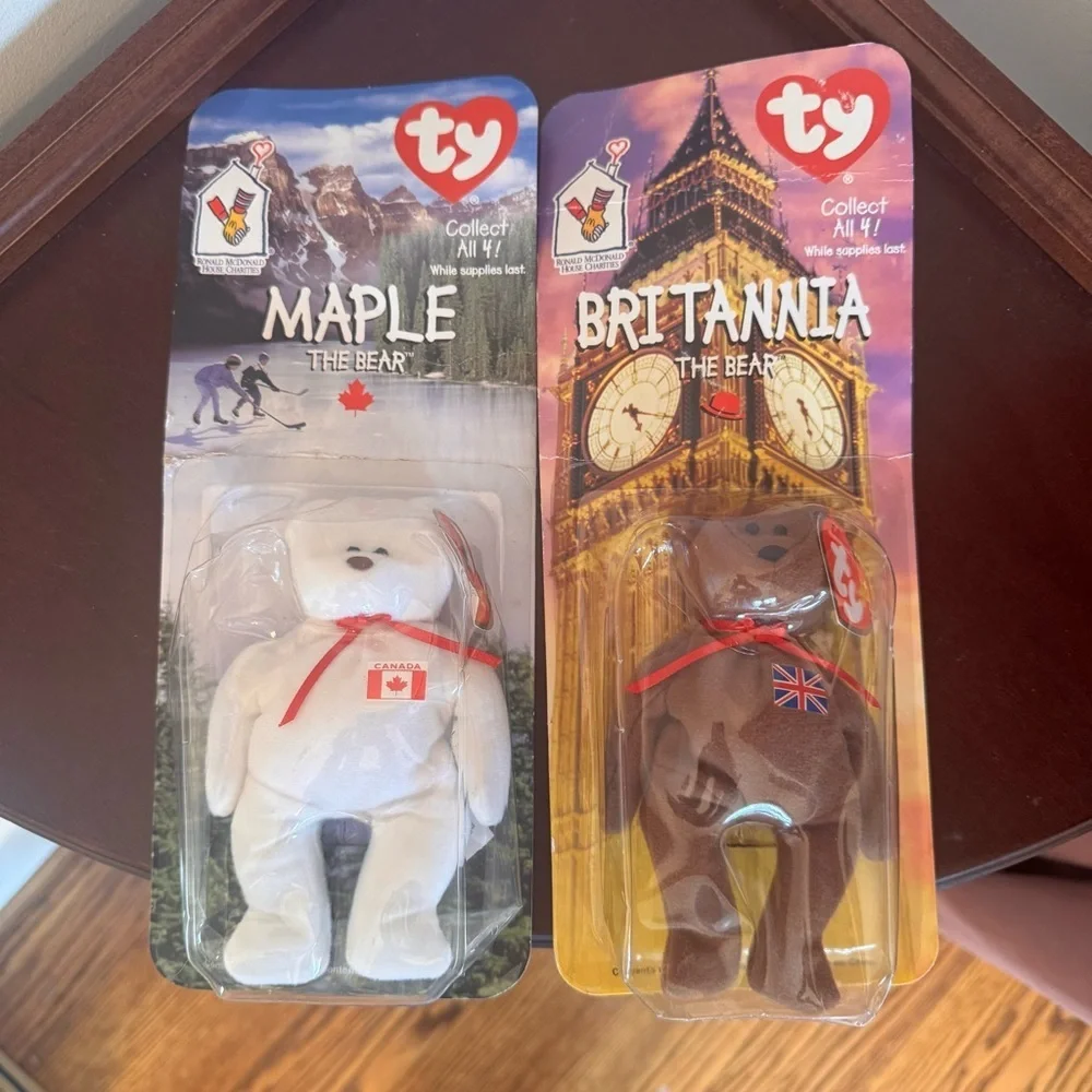 Ty Maple and Britannia Bears - White and Brown